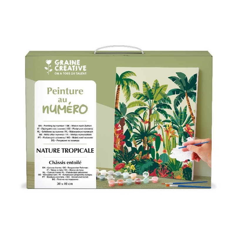 Peinture au numéro 30 x 40 cm : Nature tropicale - Graine Créative
