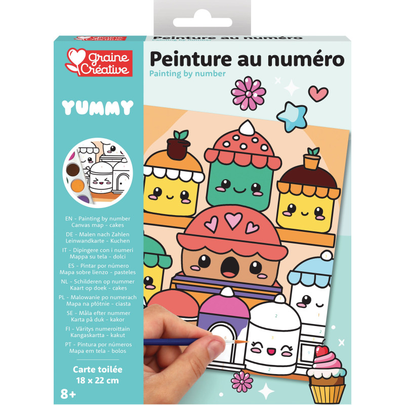 Peinture au numéro 18 x 22 cm "Gâteaux Kawaii " - Graine Créative