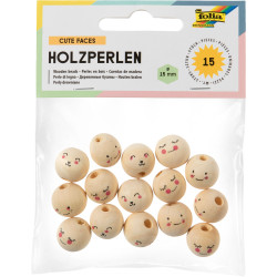 Perles en bois visages mignons
