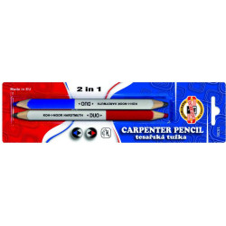 Crayon de charpentier bleu-rouge, blister de 2
