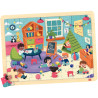 Lot de 4 puzzles à cadre en bois 48 pièces, thèmes divers