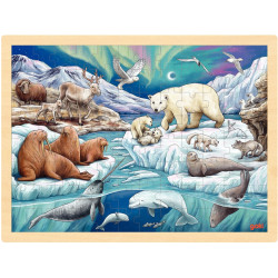 Lot de 4 puzzles à cadre en bois 96 pièces, thèmes divers (lot n°2)