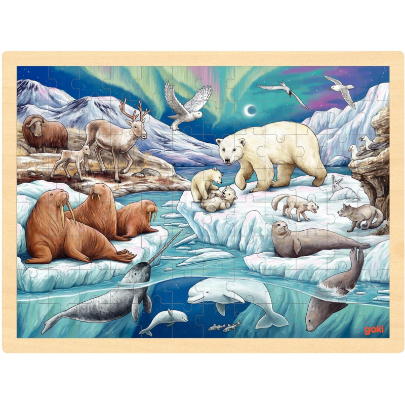 Lot de 4 puzzles à cadre en bois 96 pièces, thèmes divers (lot n°2)