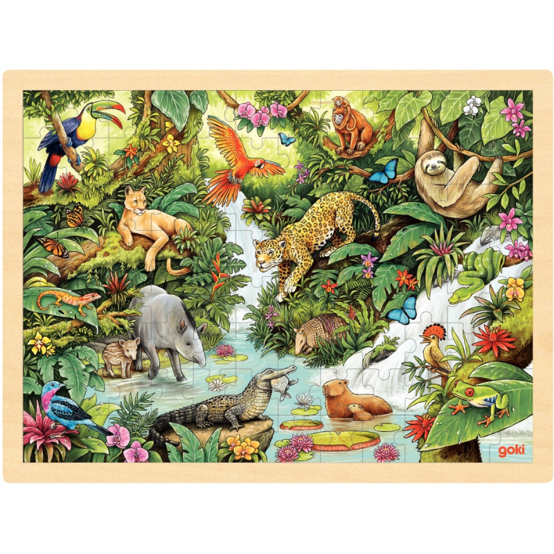 Lot de 4 puzzles à cadre en bois 96 pièces, thèmes divers (lot n°2)