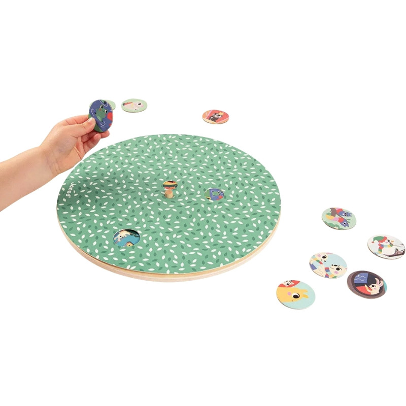 Puzzle d'observation rond recto/verso, le jardin