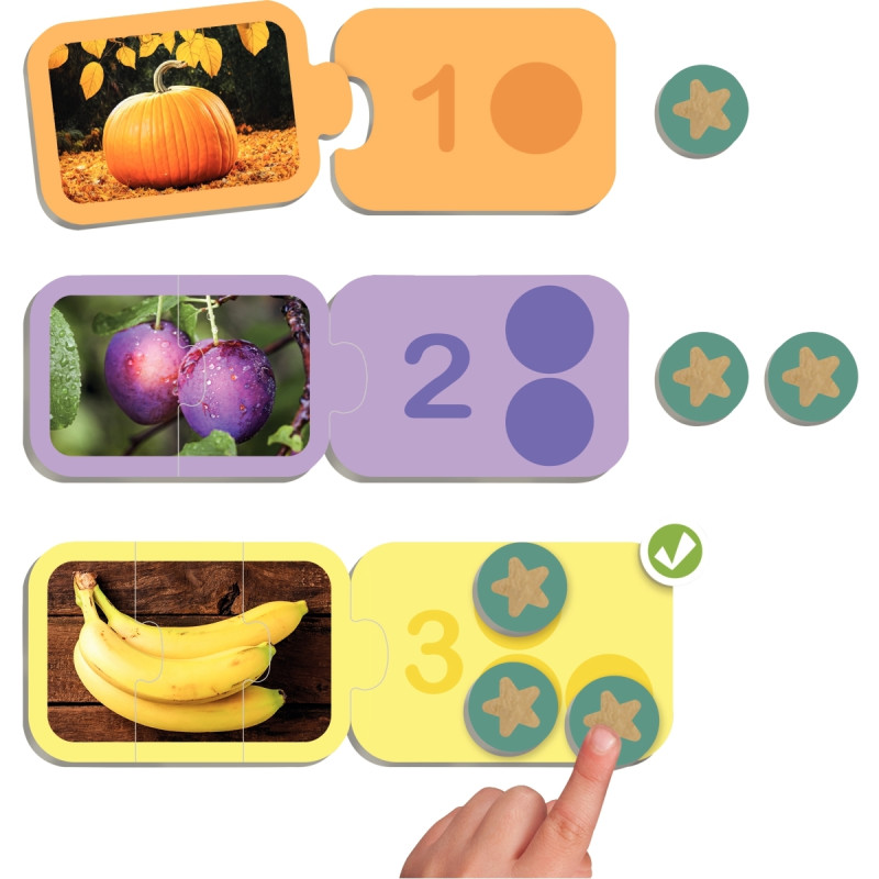 Boite de 10 puzzles progressifs, apprendre à compter de 1 à 10