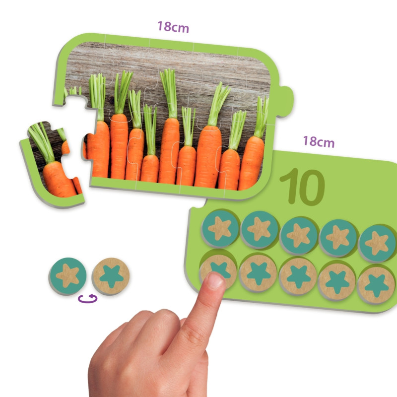 Boite de 10 puzzles progressifs, apprendre à compter de 1 à 10