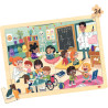 Lot de 4 puzzles à cadre en bois 24 pièces, l'école inclusive