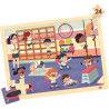 Lot de 4 puzzles à cadre en bois 24 pièces, l'école inclusive