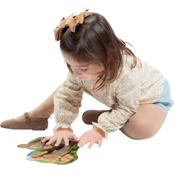 Lot de 10 maxi puzzles progressifs, les animaux et leurs bébés