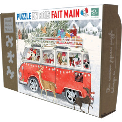 Puzzle en bois d'environ 50 pièces, Van de Noël