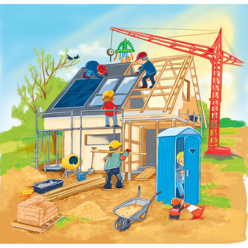 Puzzle 3 niveaux 35 pièces, la maison en construction
