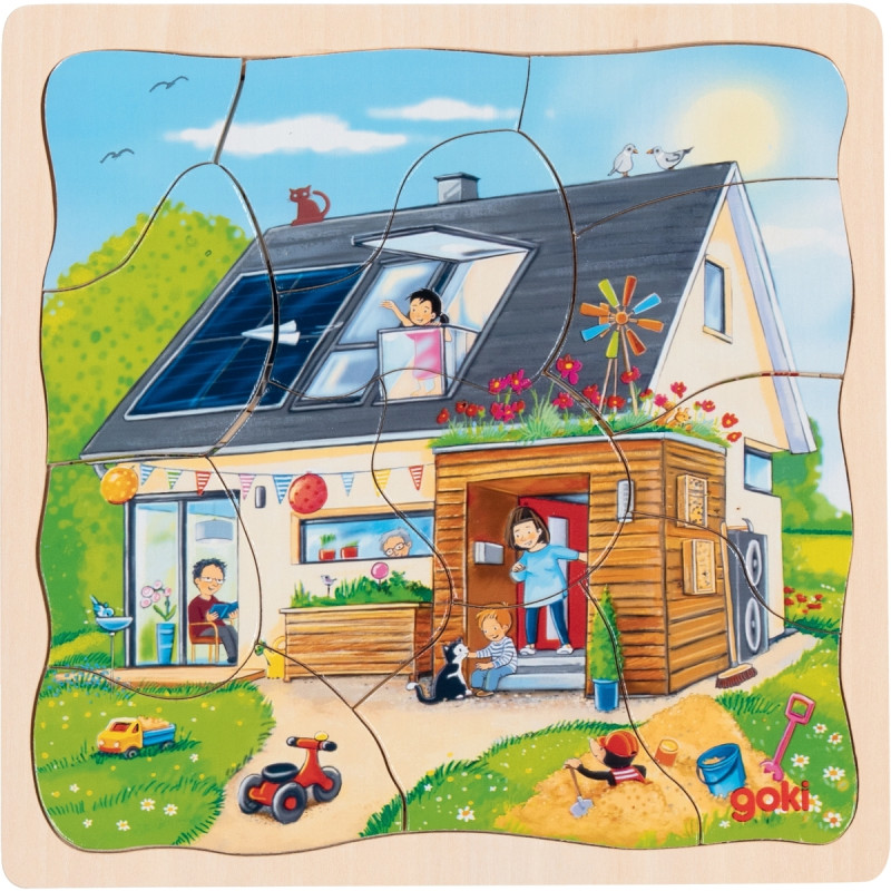 Puzzle 3 niveaux 35 pièces, la maison en construction