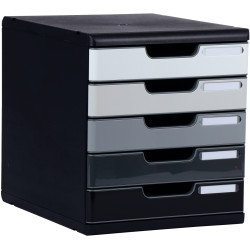 Module 5 tiroirs MODULO noir/gris