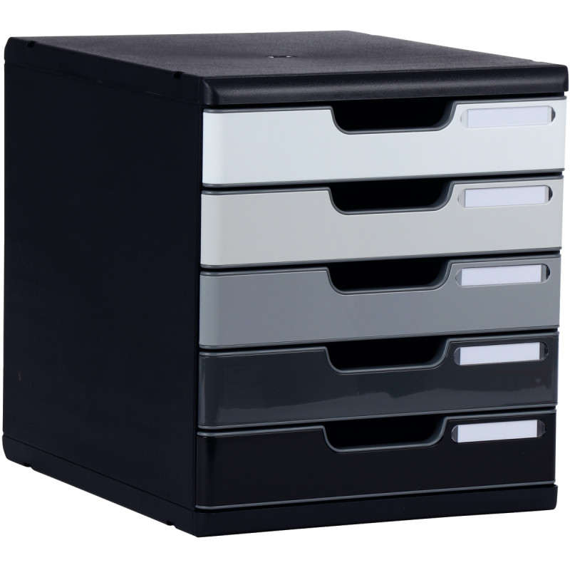 Module 5 tiroirs MODULO noir/gris