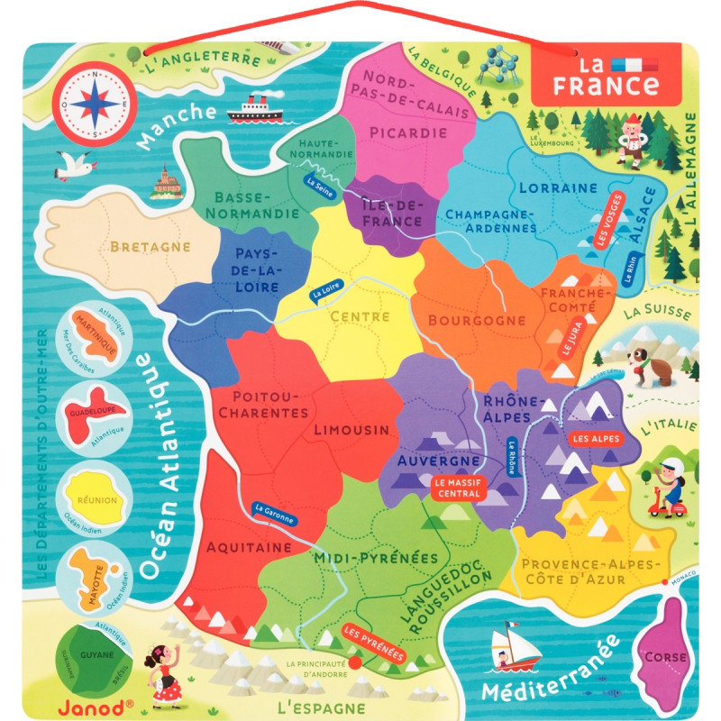 Puzzle magnétique 93 pièces, la France