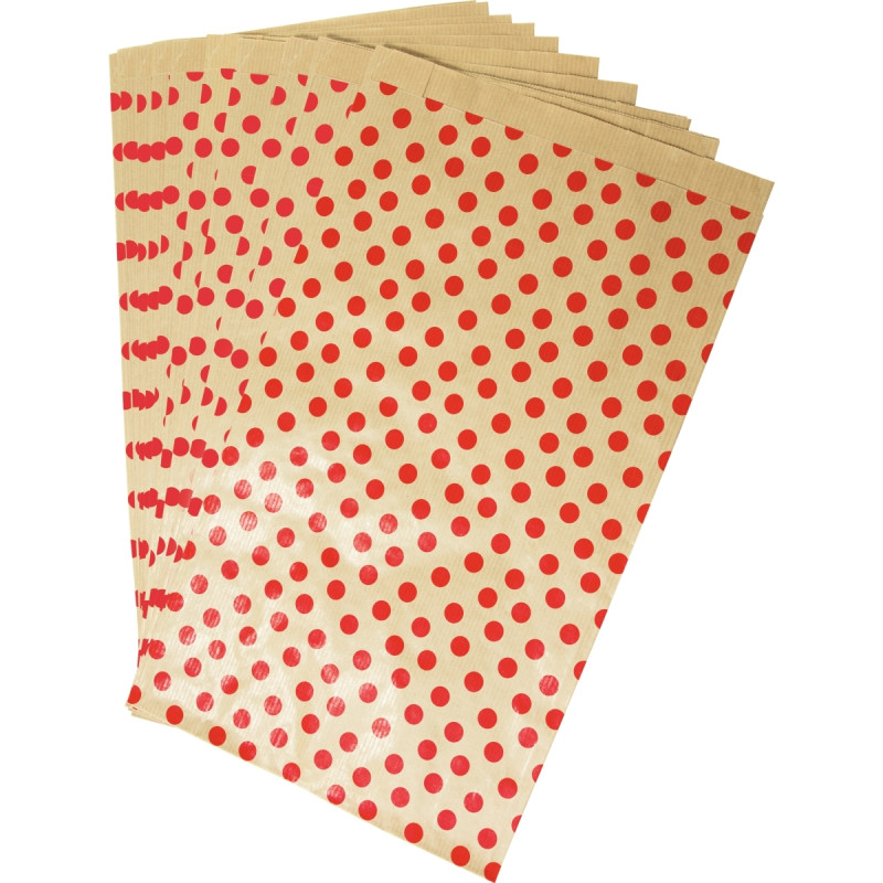Sachet de 50 pochettes kraft 21x37+7cm pois