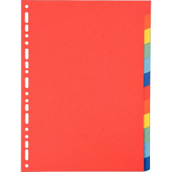 Jeu de 12 intercalaires en carte recyclée 220g, format A4