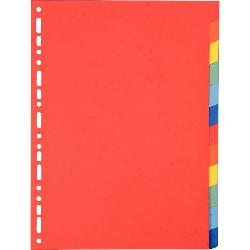 Jeu de 12 intercalaires en carte recyclée 220g, format A4
