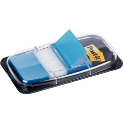 Carte de 50 index post-it repositionnables format 25,4 x 43 mm bleu