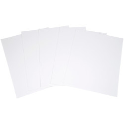 Paquet de 5 feuilles de carton épais, 2 côtés blancs, format 50 x 65 c