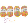 Lot de 4 pelotes de laine coloris arc en ciel, 50g