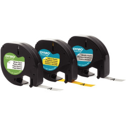 Blister 3 rubans lettre noir sur jaune