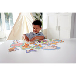 Boite de 10 puzzles contour, les animaux de la ferme