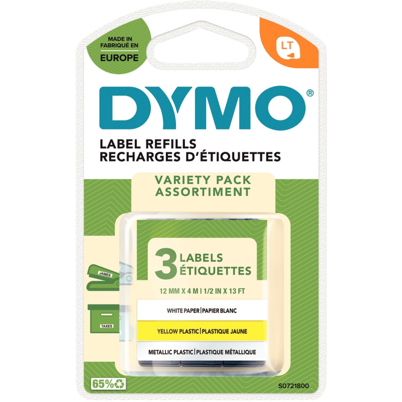 Blister 3 rubans lettre noir sur jaune