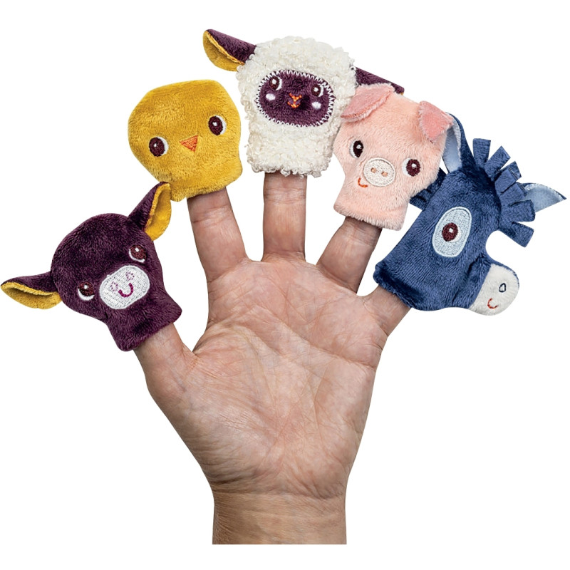 Livre bébés à la ferme + 5 marionnettes LILLIPUTIENS