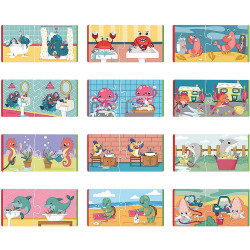Boite de 12 puzzles duo, préserver l'eau
