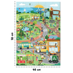 Puzzle d'observation 60 pièces, la ville verte