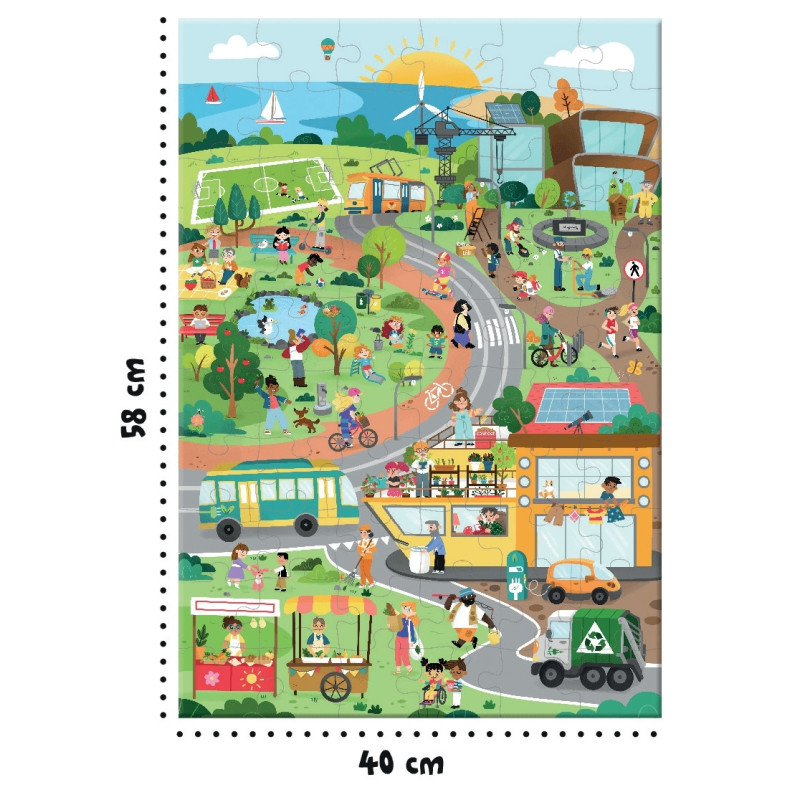 Puzzle d'observation 60 pièces, la ville verte