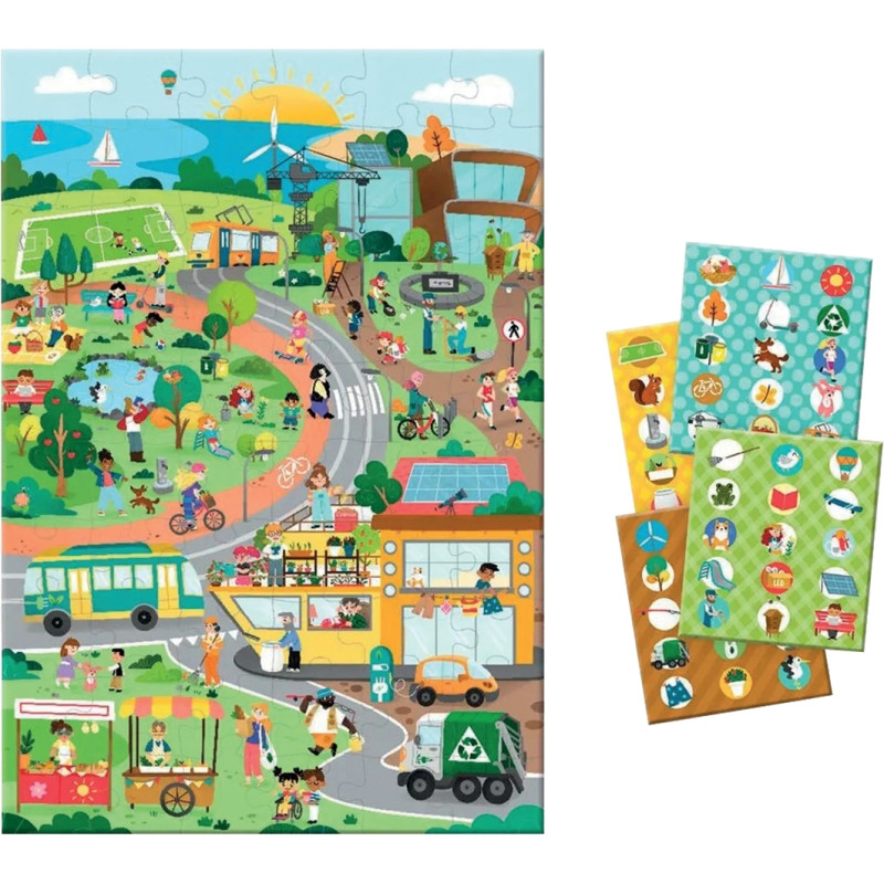 Puzzle d'observation 60 pièces, la ville verte