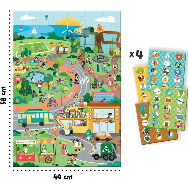 Puzzle d'observation 60 pièces, la ville verte