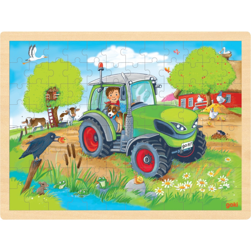Lot de 4 puzzles à cadre en bois 96 pièces, thèmes divers (lot n°3)