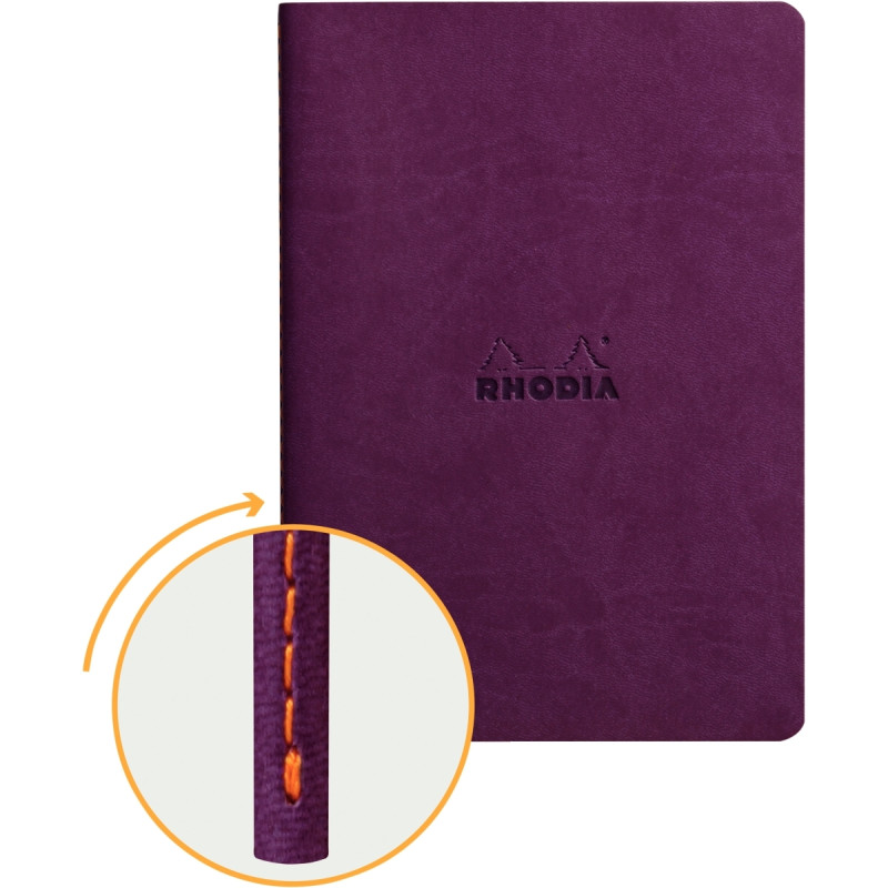 Carnet piqué 64 pages RHODIARAMA format A5, ligné, violet