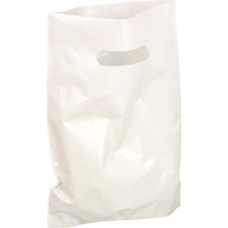 Paquet de 100 sacs plastique blanc 25x32x4cm