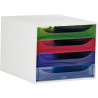 Module 4 tiroirs ECOBOX gris/arlequin