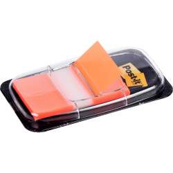 Carte de 50 index post-it repositionnables format 25,4 x 43 mm orange