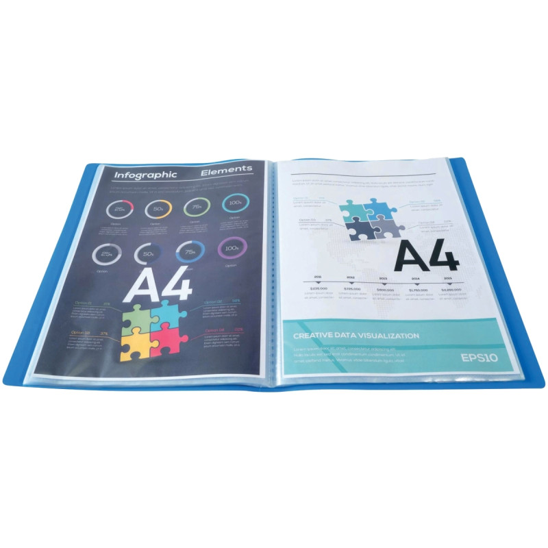 Protège-documents PP OPAK 40 vues, bleu clair