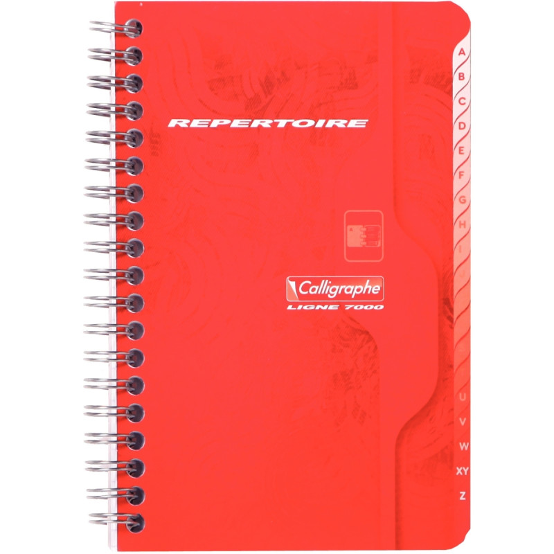 Répertoire à reliure intégrale 180 pages, format 11x17 cm, quadrillé 5