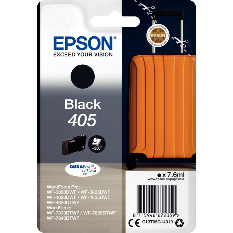 Epson VALISE / 405 cartouche jet d'encre noire authentique (T05G140)