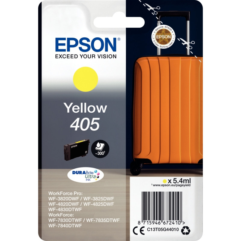 Epson VALISE / 405 cartouche jet d'encre jaune authentique (T05G440)