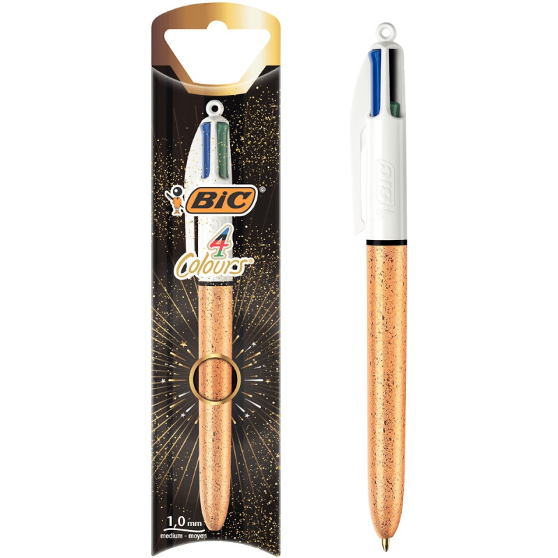 Blister de 1 stylo bille 4 Couleurs festif
