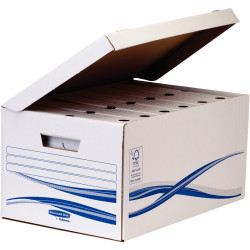 Container avec 6 boites d'archives dos 8cm blanc