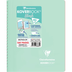 Cahier à reliure intégrale 160 pages KOVERBOOK BLUSH, format A5, quadr