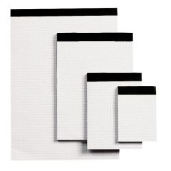 Bloc de bureau sans couverture format A5, quadrillé 5x5, papier 60g