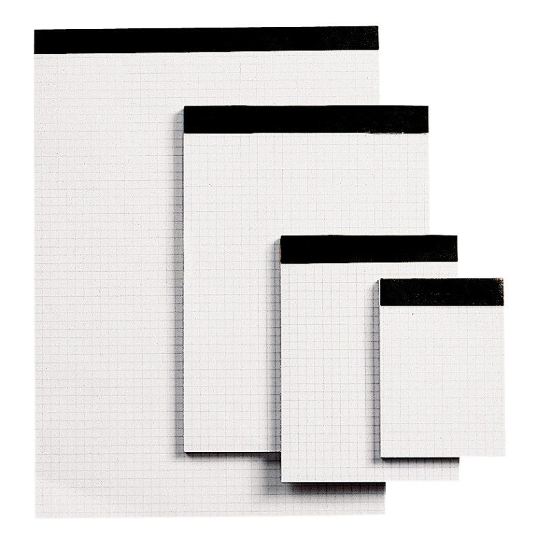 Bloc de bureau sans couverture format A5, quadrillé 5x5, papier 60g