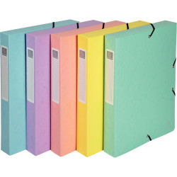Boite de classement en carte lustrée AQUAREL dos 4 cm, coloris assorti